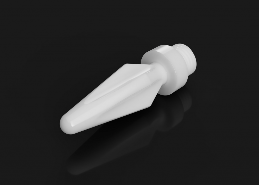 additive manufactured positioning pin with a thread made of zirconia ZrO₂