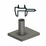 illustration of Caliper and 3d printed cylindrical part, symbolizing general dimensional tolerances of 3d printed ceramic part
