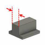 3D-printed part with two red arrows indicating the maximum printable wall thickness in ceramics