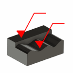 3D illustration showing a polished ceramic surface with flat and freefrom wavy contours. Two red arrows highlight the surface quality, indicating that mirror-polished finishes through precision grinding of ceramic